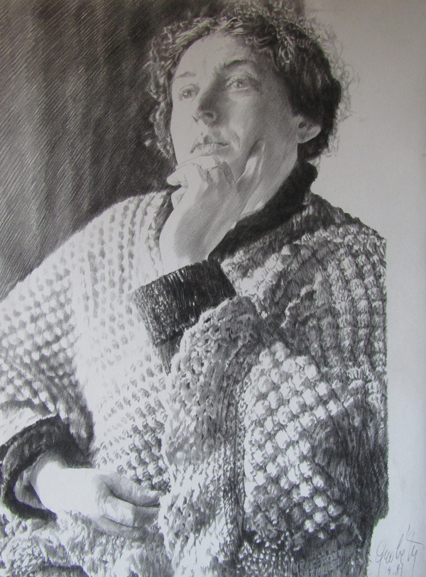Lucie Leroy Grobéty, dessin par Claude Grobéty Lucie Leroy Grobéty, dessin par Claude Grobéty